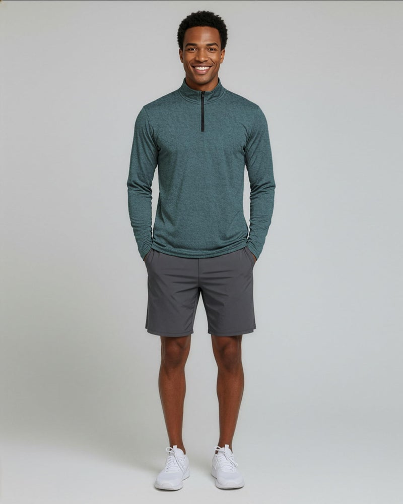 REALESSENTIALS Real Essentials 3 Pack: Men's Dry-Fit Active Quarter Zip Long Sleeve Athletic Performance Pullover (Available in Big & Tall) Set 4 L - Image 4